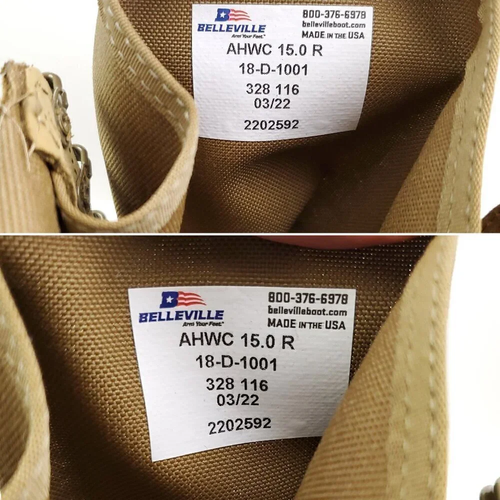 Belleville AHWC Boots Hot Weather Desert Tan Suede Hard Toe Men's 15 R NWT